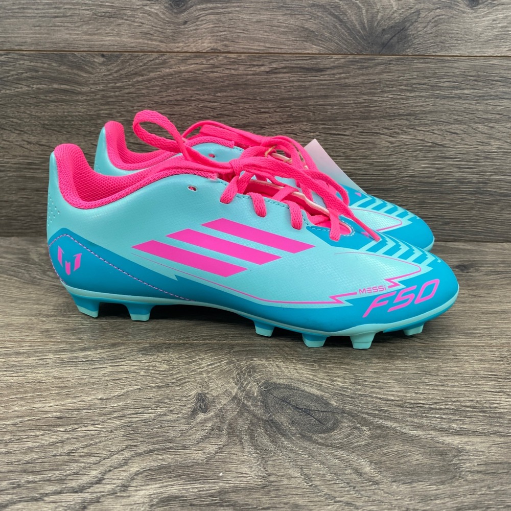 Adidas F50 Messi Club Soccer Cleats Youth Size 5 Blue Pink IH0932 FxG Boots